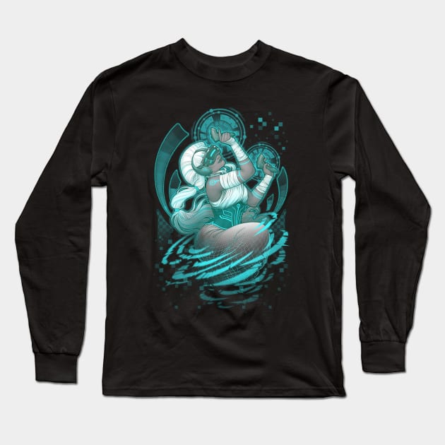 VR Gamer Girl Long Sleeve T-Shirt by Medusa Dollmaker